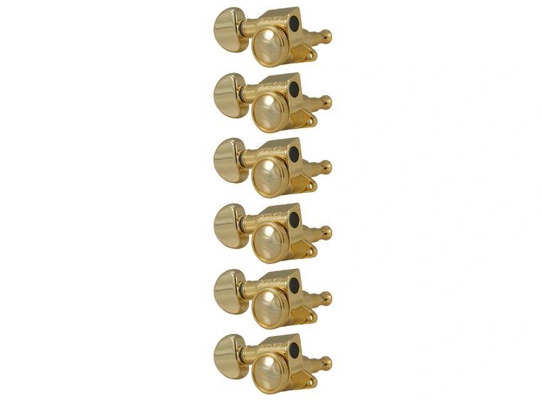 Grover 505GL6 Mini Roto-Grip Locking 6-in-Line, Lefthand, Treble Side Gold 