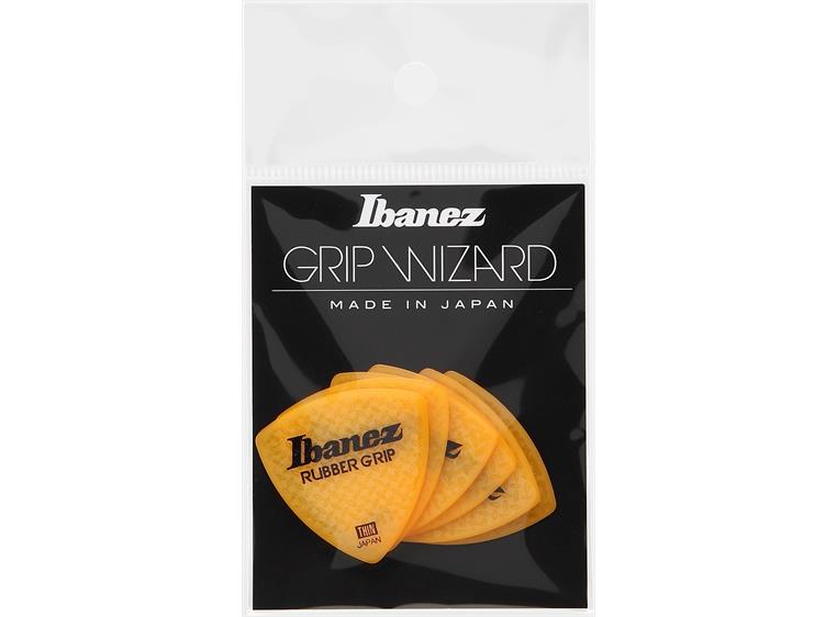 Ibanez PPA4TRG-YE Plekter 6-Pack Rubber Grip Thin Yellow