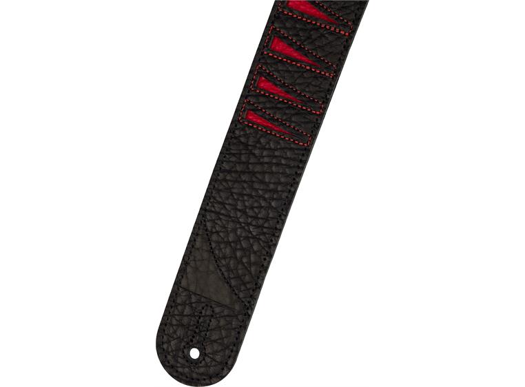 Jackson Shark Fin Leather Strap Red and Black, 2"