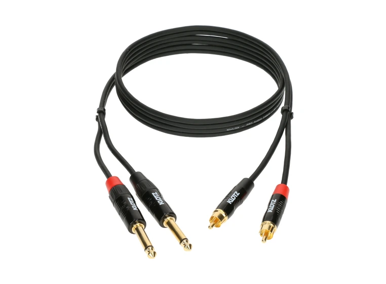 Klotz KT-CJ MiniLink PRO st twin metal rca-jack plugs - 1.5m 