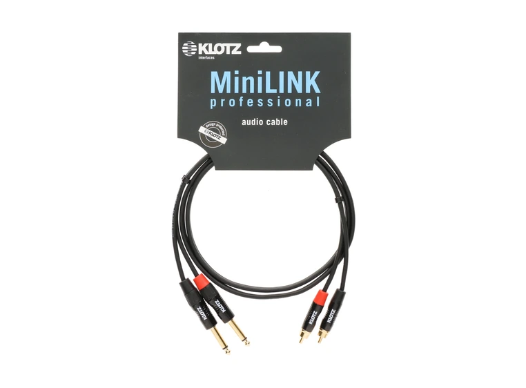 Klotz KT-CJ MiniLink PRO st twin metal rca-jack plugs - 1.5m 