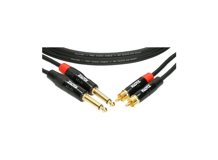 Klotz KT-CJ MiniLink PRO st twin metal rca-jack plugs - 1.5m 