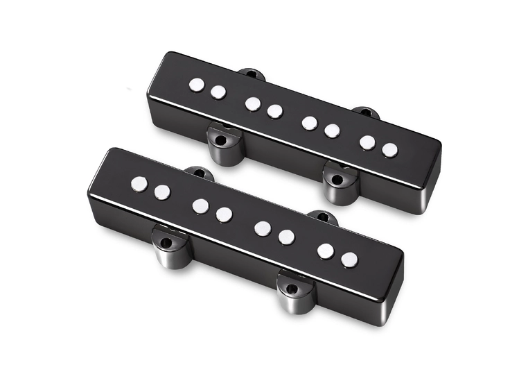 MEC Passive J/J-Style Bass Pickup Set Metal Cover, Black Chrome 