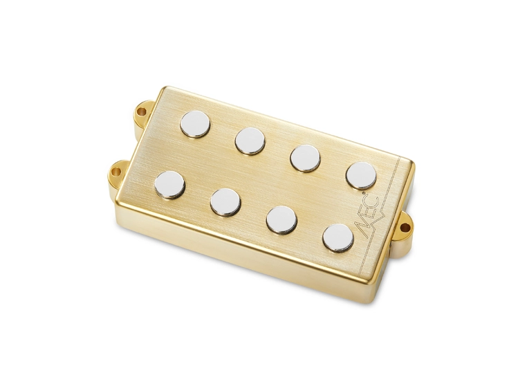 MEC Passive MM-Style Bass Pickup Metal Cover, 4-String - Brushed Gold 