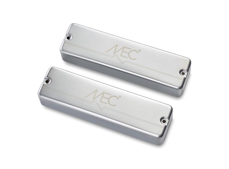 MEC Passive Soapbar Bass Pickup Set Metal Cover, 6-String - Brushed Chrome