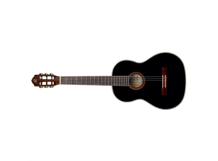 Ortega R221BK-L Klassisk gitar 4/4 Size, Gloss Black, Lefthand