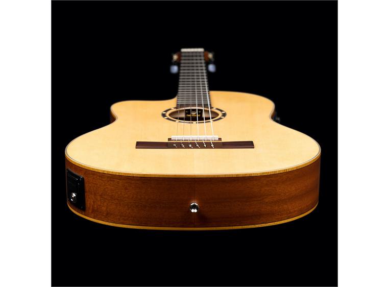 Ortega RCE125SN-L Klassisk gitar 4/4 Size, med mik, Thin, Slim Neck, Lefthand