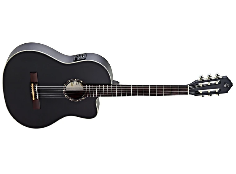 Ortega RCE125SN-SBK Klassisk gitar 4/4 Size, med mik, Thin, Slim Neck 