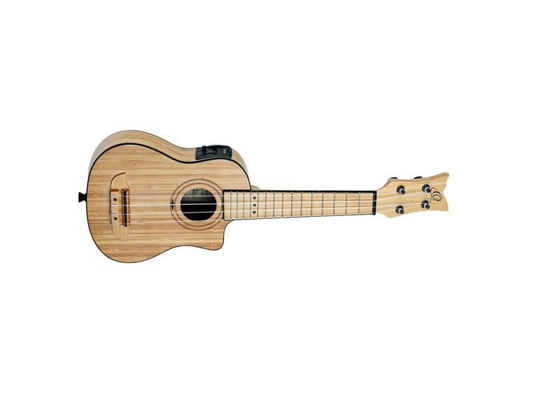 Ortega RUNAB-SO Sopran ukulele Med mik. og bag, Natural Solid Bamboo