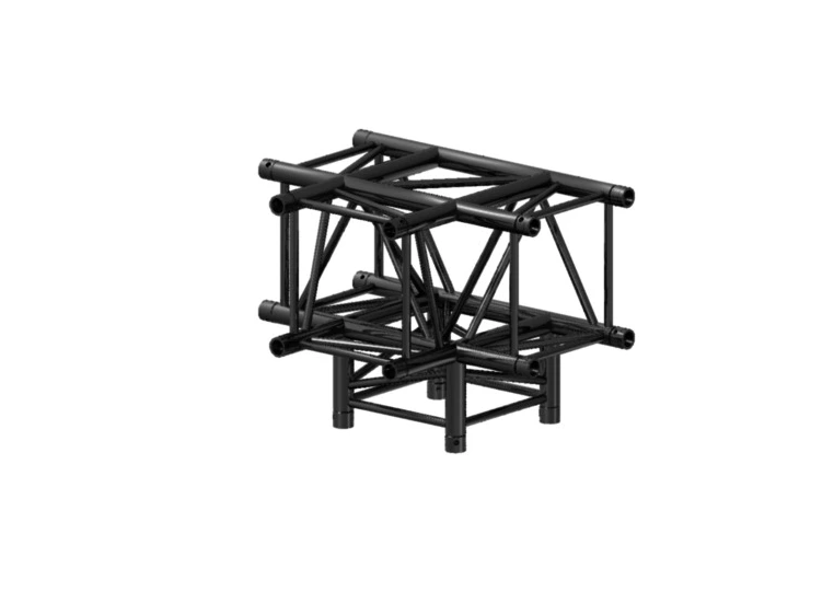 PROLYTE H30V-C020 Firkant hjørne 4-Veis T, Sort, Ø48x3mm 