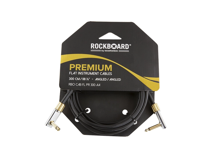 RockBoard Flat Instrument Cable, 300 cm Angled / Angled, Premium Series 