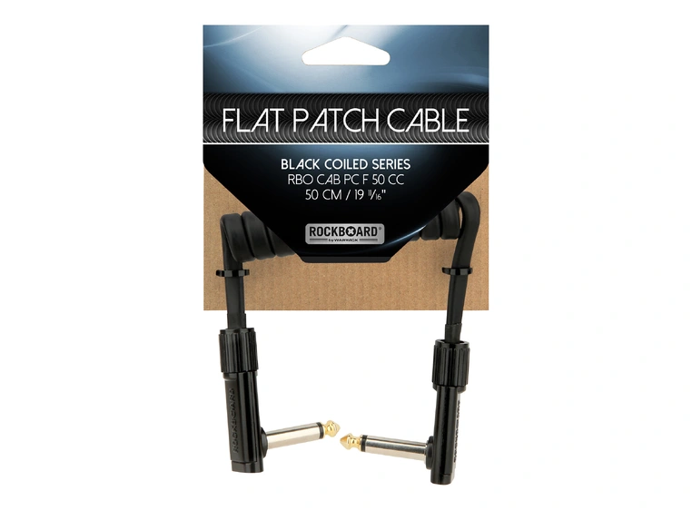 RockBoard Flat Patch Cable, 50 cm Black Coiled Series 