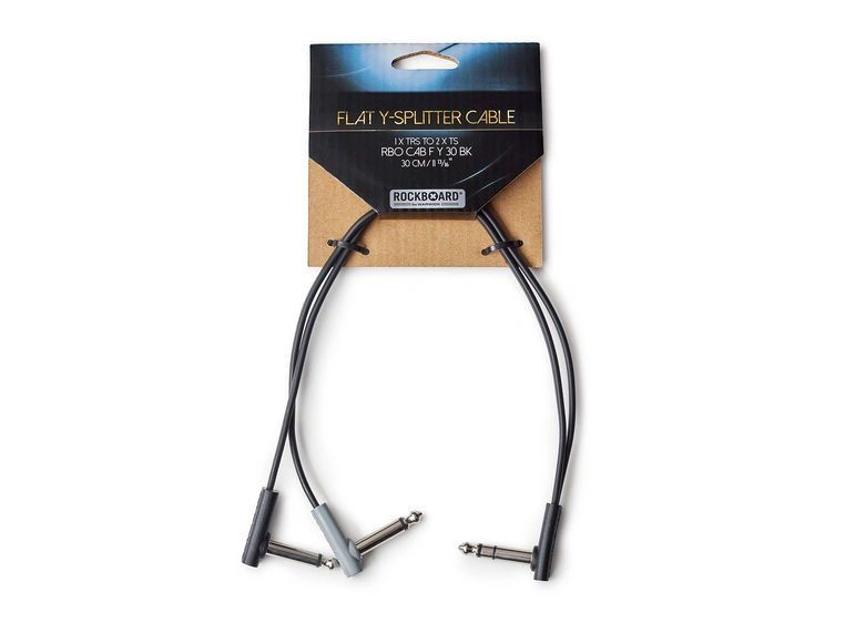 RockBoard Flat Patch Y-Splitter Cable 30 cm, Black 