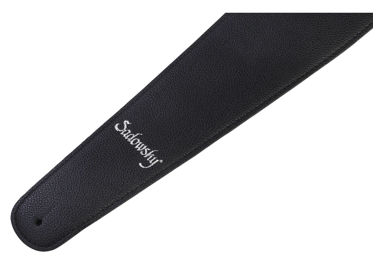 Sadowsky Synthetic Leather Bass Strap Neoprene Padding Black, Silver Embossing 