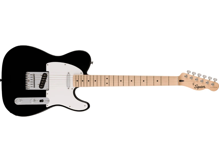 Squier Sonic Telecaster, Maple White Pickguard, Black 