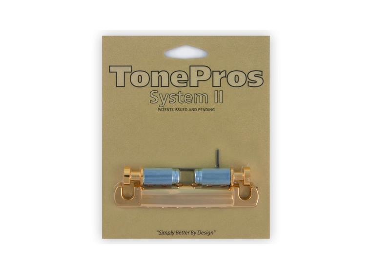 TonePros T1ZA G - Metric Aluminum Tailpiece (Locking Stop Bar) - Gold
