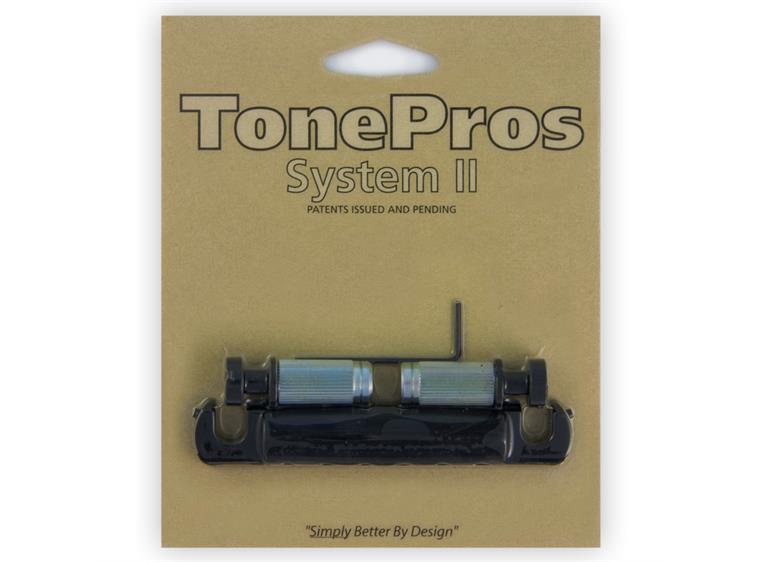 TonePros T1ZSA B - Standard Aluminum Tailpiece (Locking Stop Bar) - Black