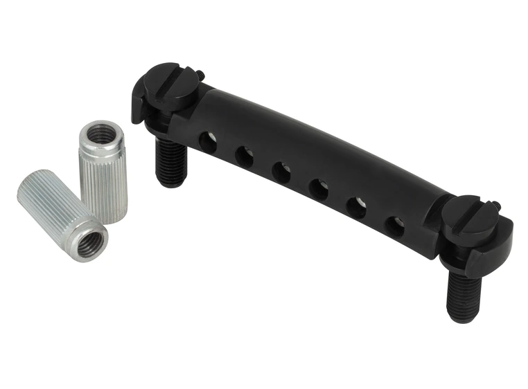 TonePros VTNA B - Vintage Style Alu Wraparound Tailpiece with SS1, Black 