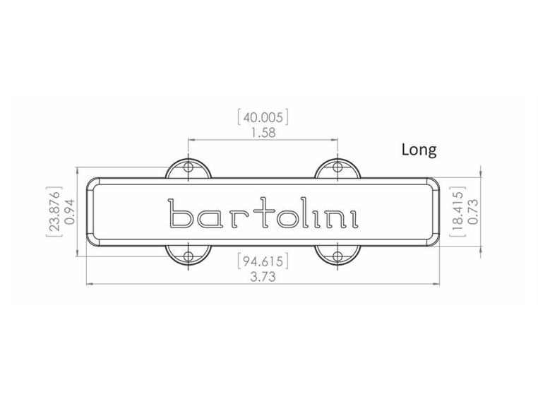 Bartolini 59CBJD-L1 Jazz Bass Pickup Dual In-Line Coil, 5-String, Bridge