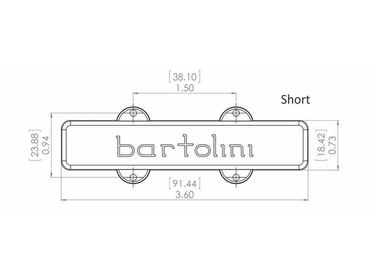 Bartolini 9J-S1 Jazz Bass Pickup Dual In-Line Coil, 4-String, Neck 