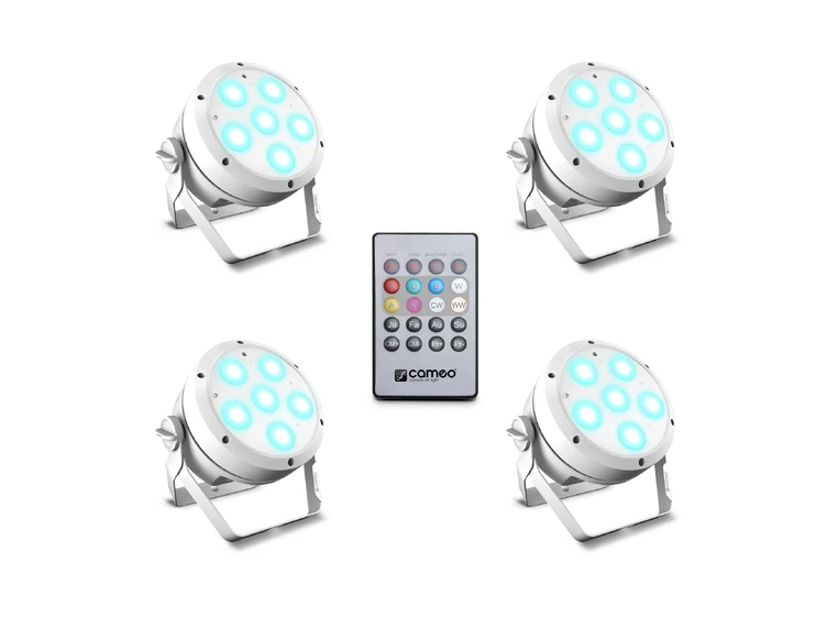 Cameo ROOT® PAR 6 WH SET 1 4x CLROOTPAR6WH Incl. IR Remote Control 