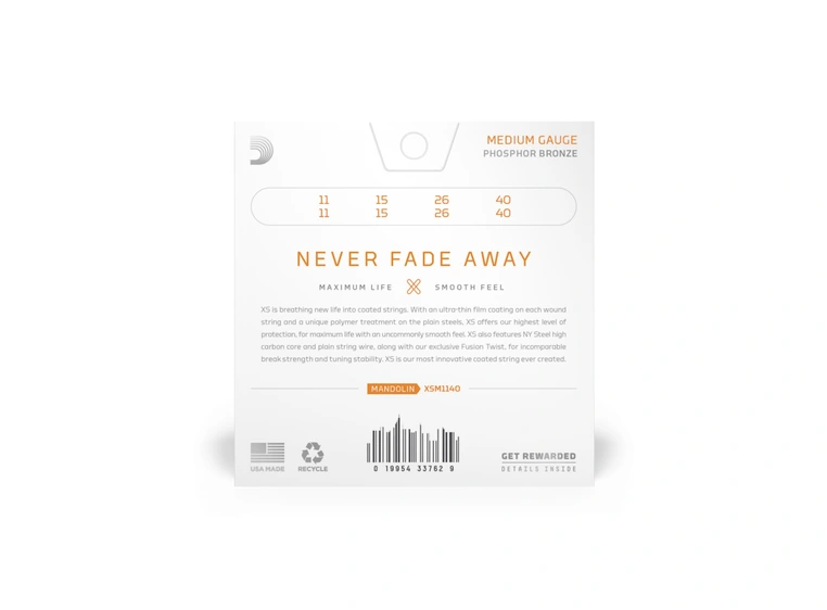 D'Addario XSM1140 Strengesett Mandolin (011-040) XS Phos. Bronze Medium 