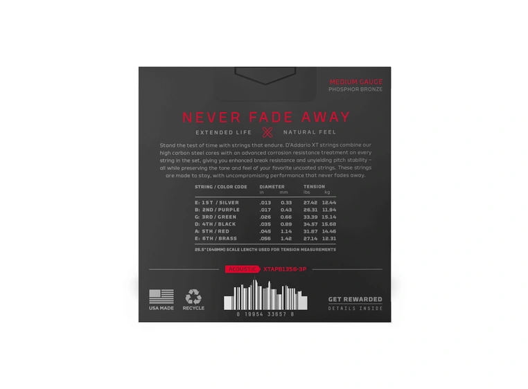 D'Addario XTAPB1356-3P Western XT Ph.B. (013-056) 3-pack 