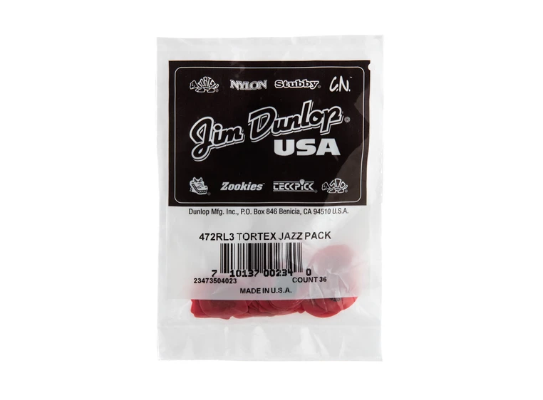 Dunlop 472RL3 Tortex Jazz 36-pakning 