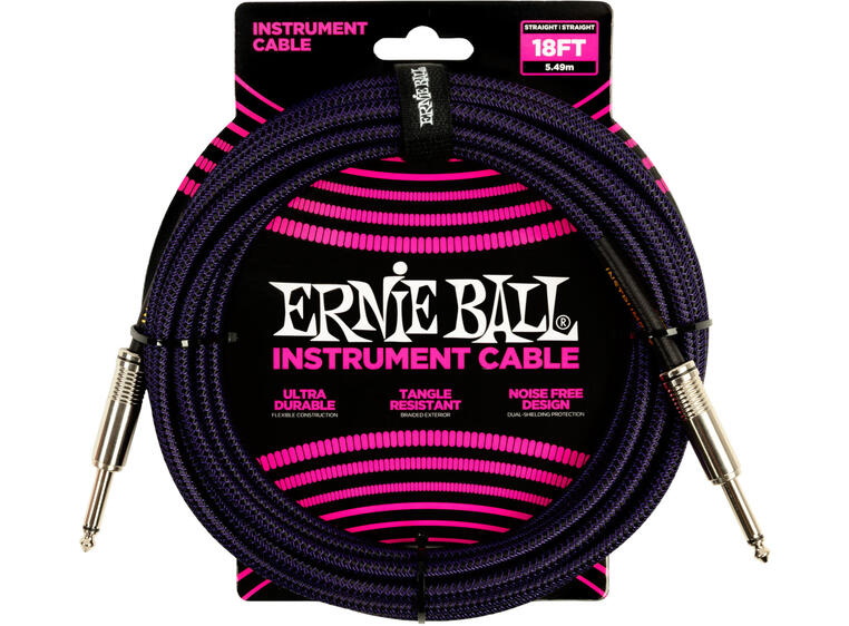 Ernie Ball EB-6395 Instrumentkabel 5,4m lilla/sort