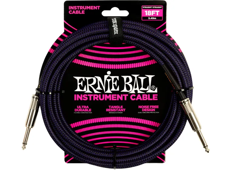 Ernie Ball EB-6395 Instrumentkabel 5,4m lilla/sort 
