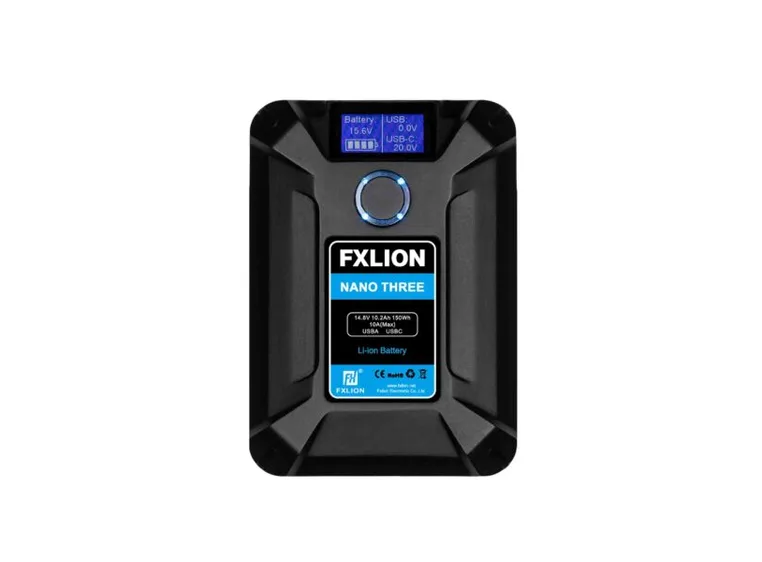 FXLION V-lock Nano Three batteri 14.8V, 150Wh. D-tap, USB-A, USB-C inn/ut 