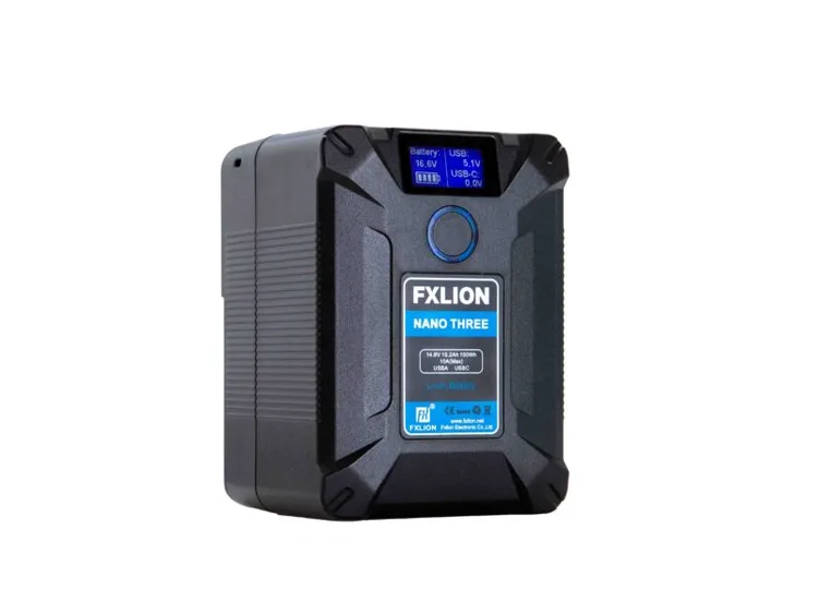 FXLION V-lock Nano Three batteri 14.8V, 150Wh. D-tap, USB-A, USB-C inn/ut 