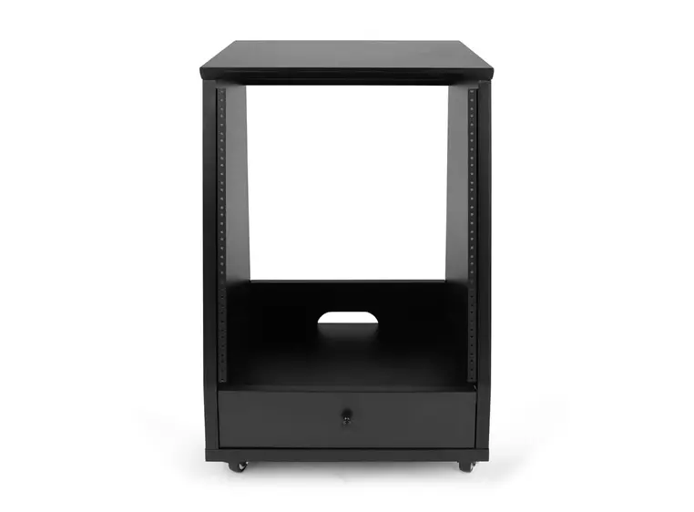 Gator Frameworks GFW-ELITESTUDIORK12-BLK Elite LED Angled Studio Rack - 12U BLK 