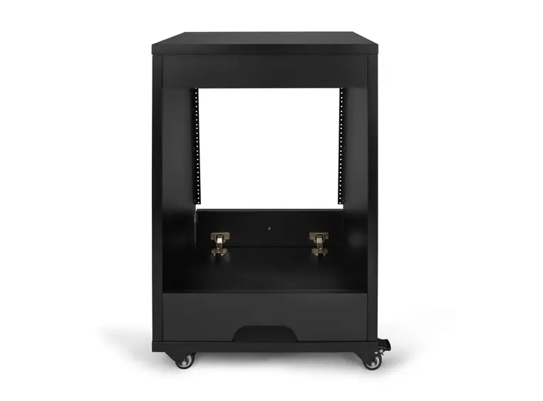 Gator Frameworks GFW-ELITESTUDIORK12-BLK Elite LED Angled Studio Rack - 12U BLK 