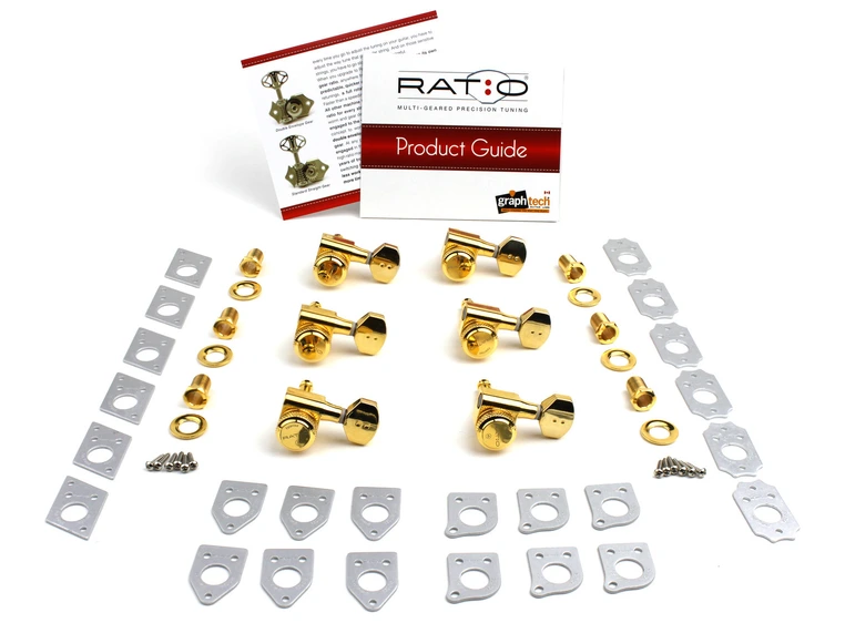 Graph Tech PRL-8721-G0 Ratio Electric Locking Machine Heads (Left) - Gold 