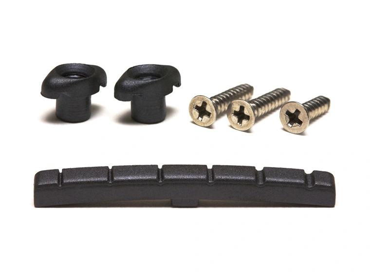 Graph Tech PT-5001-00 Black TUSQ XL Slotted Nut & String Retainer Pack 