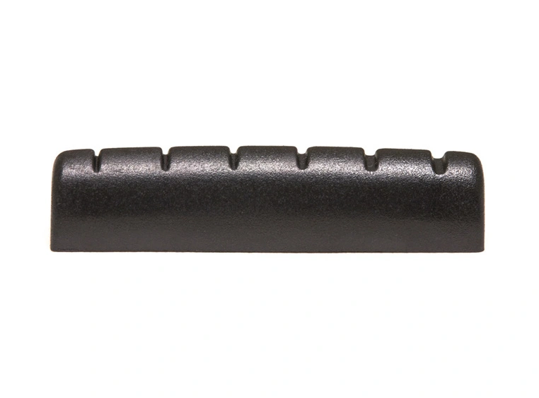 Graph Tech PT-6060-00 Black TUSQ XL Slotted Nut, E-Style, Rounded, Flat 