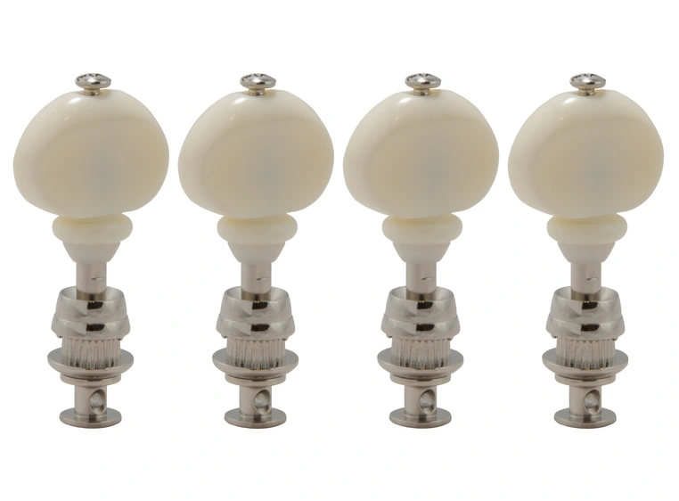Grover 6W Champion Ukulele Pegs w/White Button - 4 pcs. - Nickel 