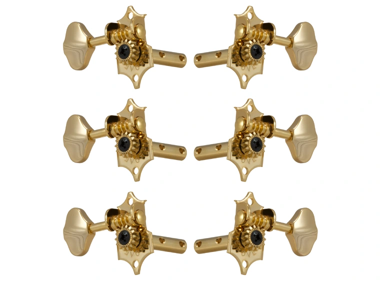Grover H97G Original Sta-Tite Gold Horizontal Guitar Machine Heads, 3+3 
