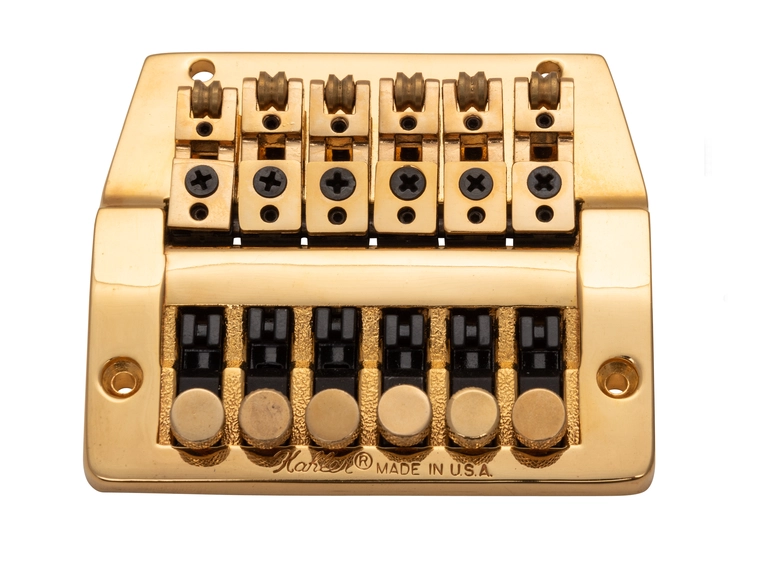 Kahler 3300 - Hybrid Fixed Bridge (Fine Tuning, Brass Saddles) - Gold 