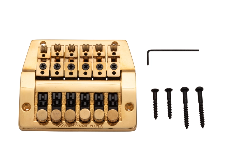 Kahler 3300 - Hybrid Fixed Bridge (Fine Tuning, Brass Saddles) - Gold 