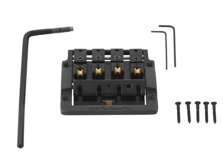 Kahler 7410 - Hybrid 4-String Bass Tremolo with Rearward Saddles - Black 