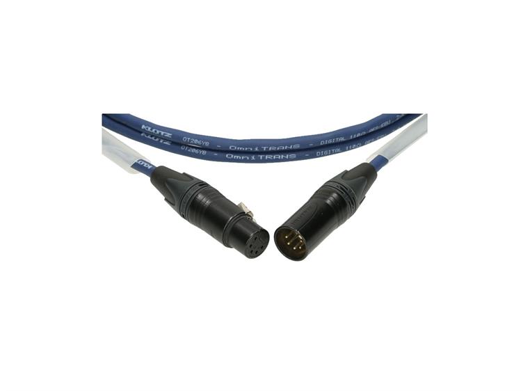Klotz DMX 5 pin Neutrik XLR 3 pins wired Blå kabel PVC 2m
