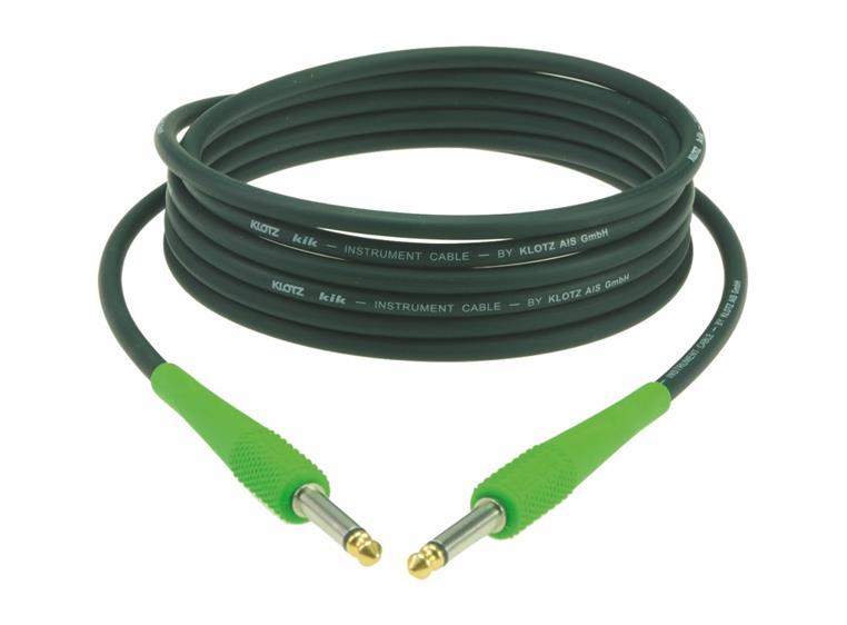 Klotz KIK Instr. Cable green sleeves Jack 2p - Jack 2p, 3m