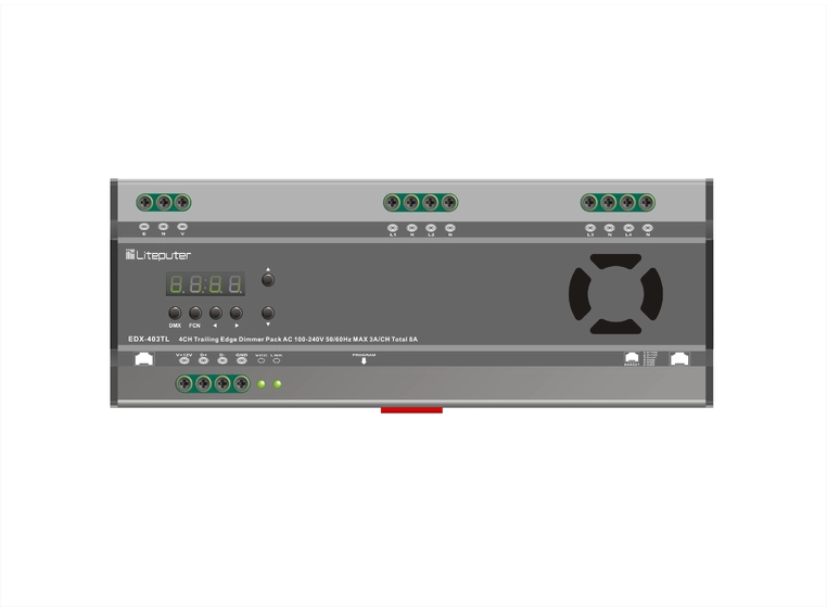 Liteputer EDX-403TL Trailing-Edge Dimmer 4 kanaler. DMX 