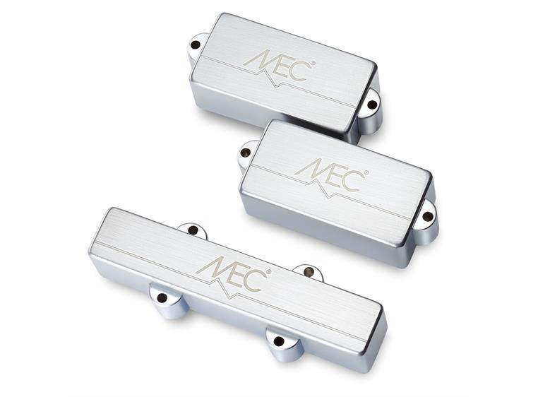 MEC Active P/J-Style Bass Pickup Set Metal Cover, 4-String - Brushed Chrome