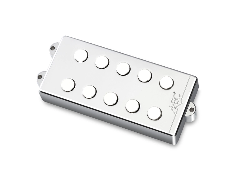 MEC Passive MM-Style Bass Pickup Metal Cover, 5-String, Bridge - Chrome 