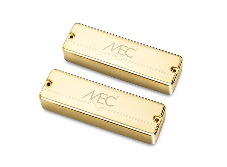 MEC Passive Soapbar Humbucker Bass Pickup Set, Metal Cover, 5-Str. Gold
