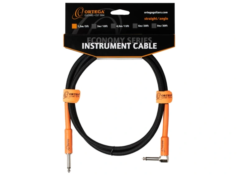 Ortega OECI-5 Instrument cable 5 ft Angled/Straight plugs 