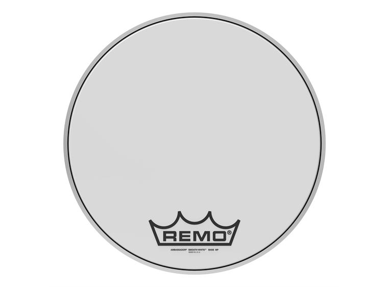 Remo BR-1216-MP- Ambassador Smooth White Crimplock Bass Drumhead, 16"